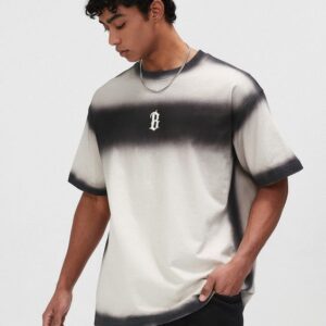 black fade oversized tee